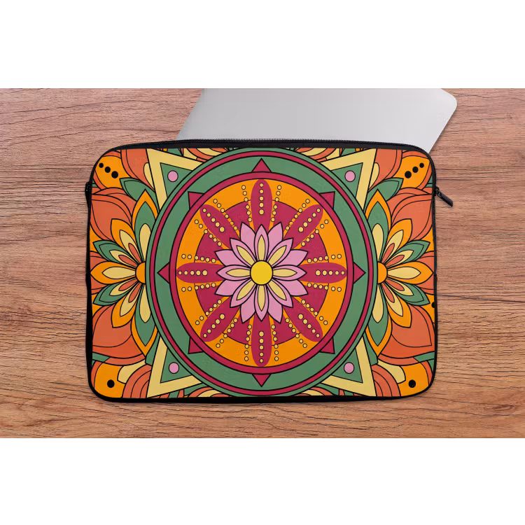 Laptophoes - Mandala - Bloemen - Abstract - Kleurrijk — 2