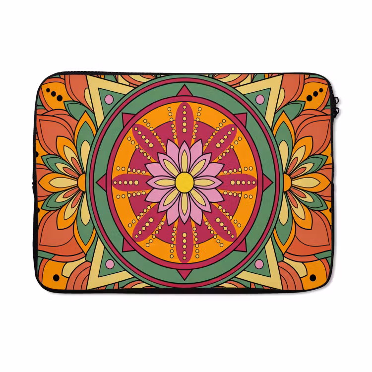 Laptophoes - Mandala - Bloemen - Abstract - Kleurrijk — 5