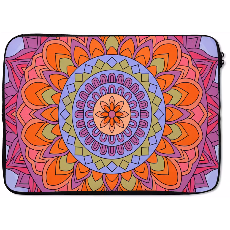 Laptophoes - Mandala - Cirkel - Abstract - Kleurrijk - Patroon — 1