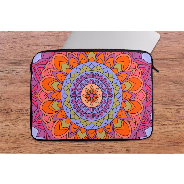 Laptophoes - Mandala - Cirkel - Abstract - Kleurrijk - Patroon — 2