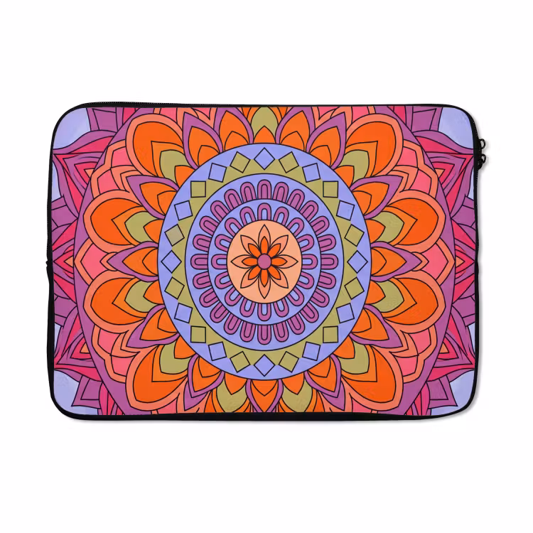 Laptophoes - Mandala - Cirkel - Abstract - Kleurrijk - Patroon — 5