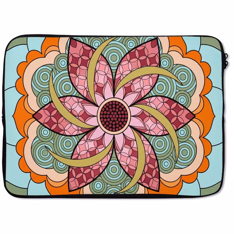 Laptophoes - Mandala - Geometrisch - Kunst - Decoratief - Kleurrijk — 1