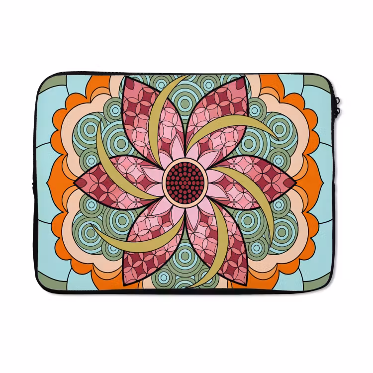 Laptophoes - Mandala - Geometrisch - Kunst - Decoratief - Kleurrijk — 5