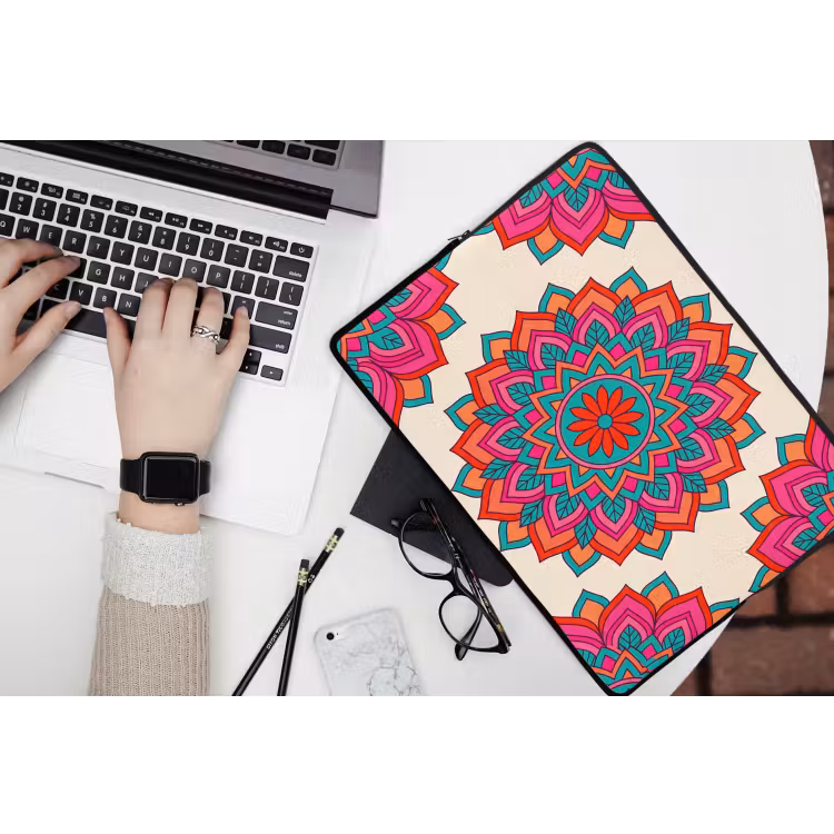 Laptophoes - Mandala - Patroon - Abstract - Kleurrijk - Modern — 3