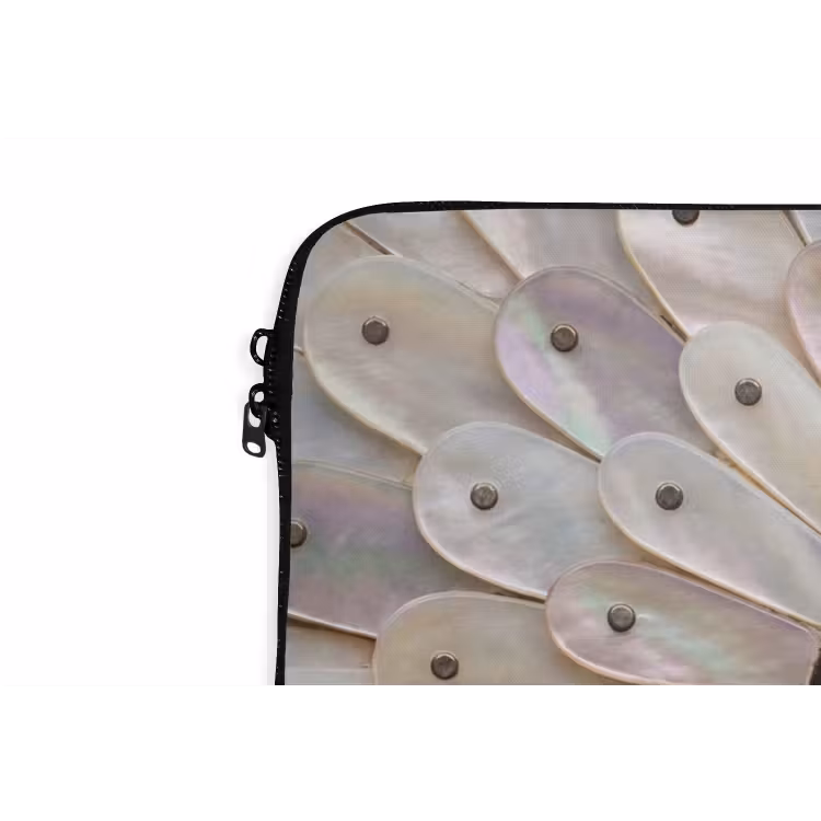 Laptophoes - Parelmoer - Patroon - Decoratie - Ambacht - Wit — 6