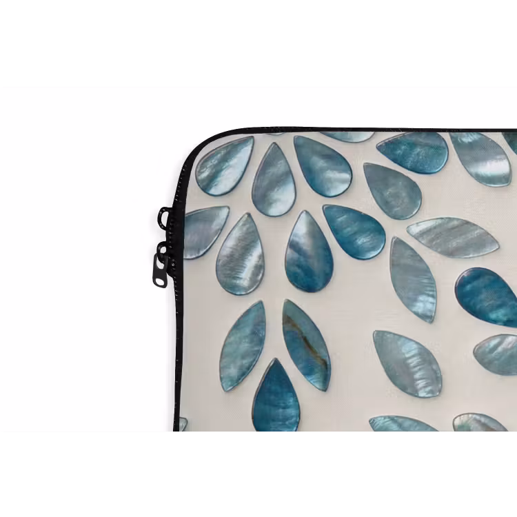Laptophoes - Patroon - Bladeren - Abstract - Modern - Turquoise — 6