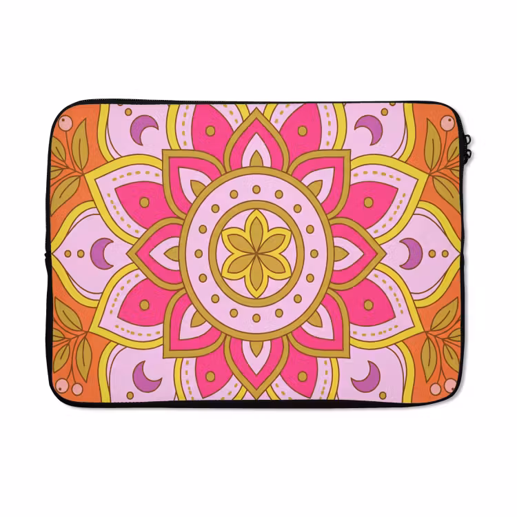 Laptophoes - Patroon - Bloemmotief - Decoratie - Abstract - Roze — 5