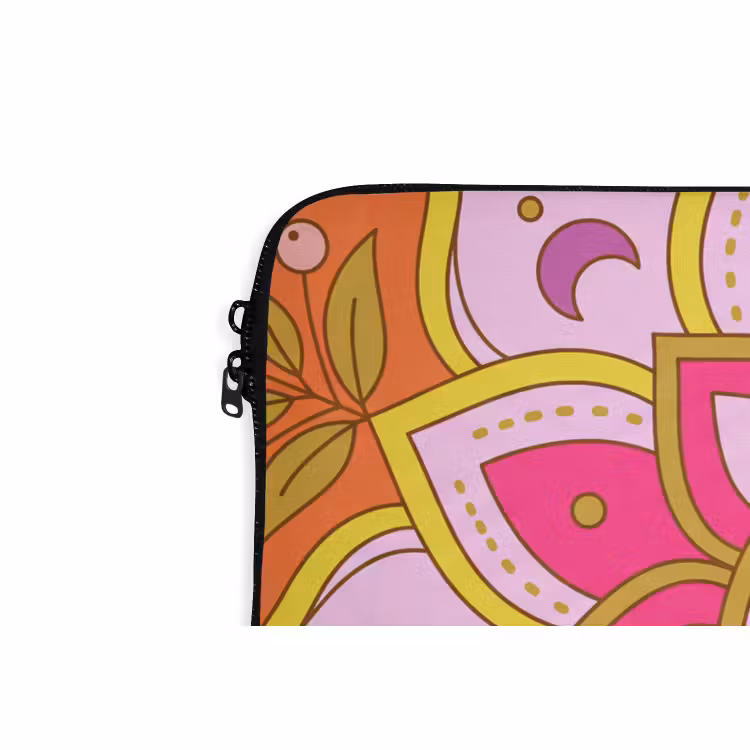 Laptophoes - Patroon - Bloemmotief - Decoratie - Abstract - Roze — 6