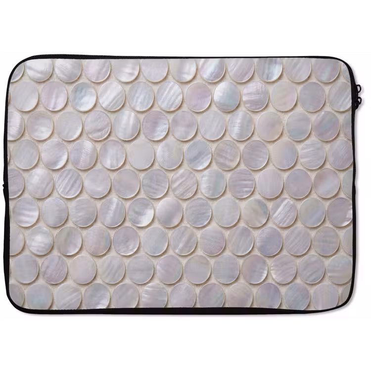 Laptophoes - Patroon - Cirkels - Abstract - Modern - Wit — 1
