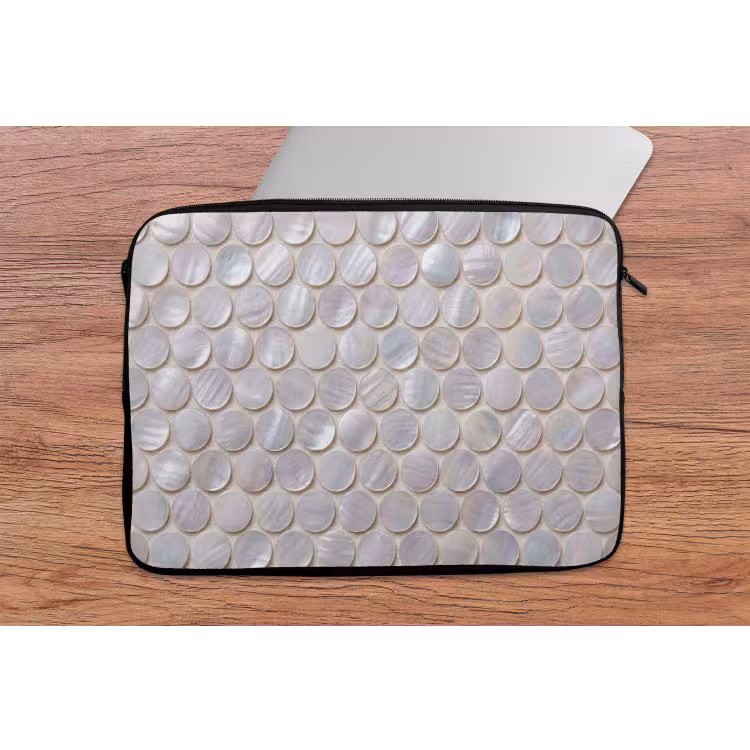 Laptophoes - Patroon - Cirkels - Abstract - Modern - Wit — 2