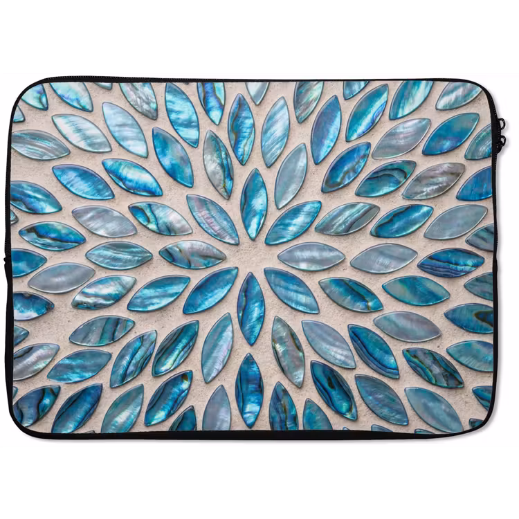 Laptophoes - Patroon - Glans - Abstract - Blauw - Decoratie — 1