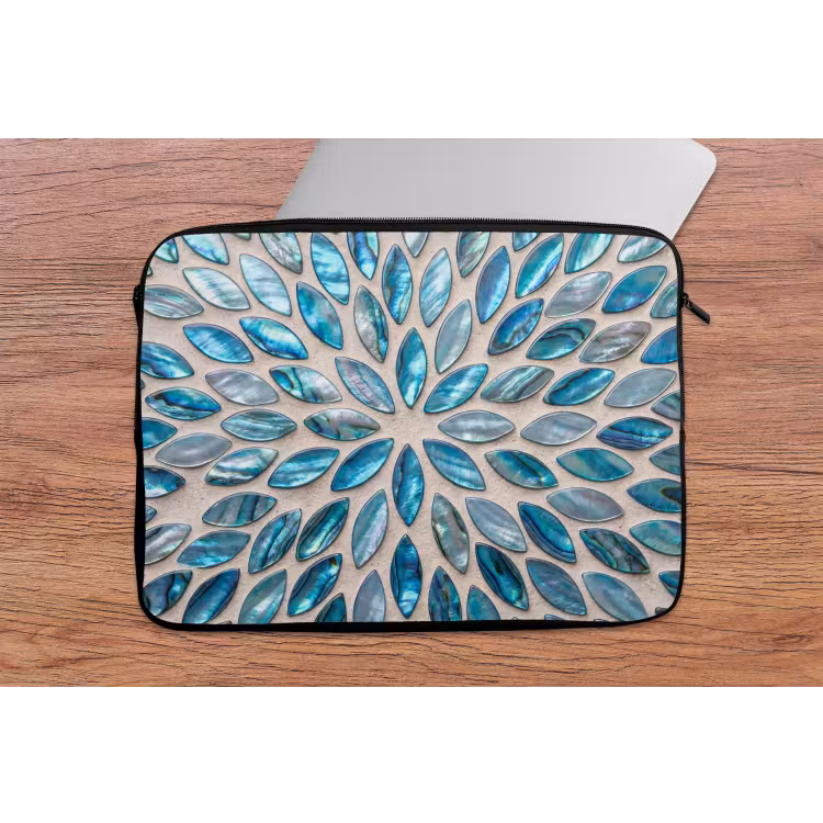 Laptophoes - Patroon - Glans - Abstract - Blauw - Decoratie — 2