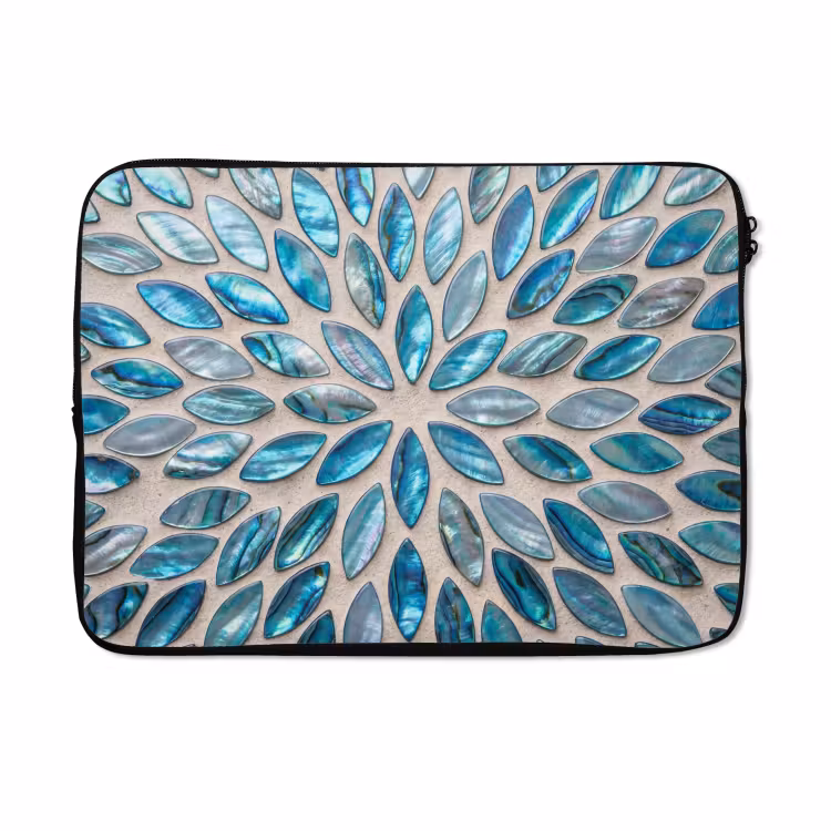 Laptophoes - Patroon - Glans - Abstract - Blauw - Decoratie — 5