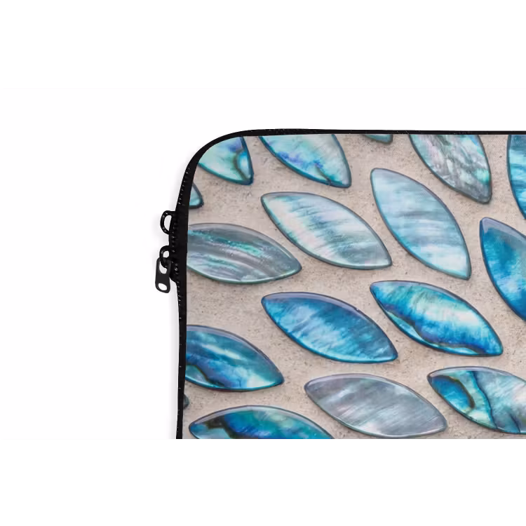 Laptophoes - Patroon - Glans - Abstract - Blauw - Decoratie — 6