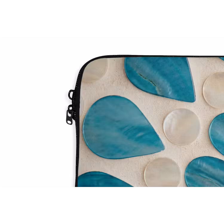 Laptophoes - Patroon - Mozaïek - Schelpen - Abstract - Turquoise — 6