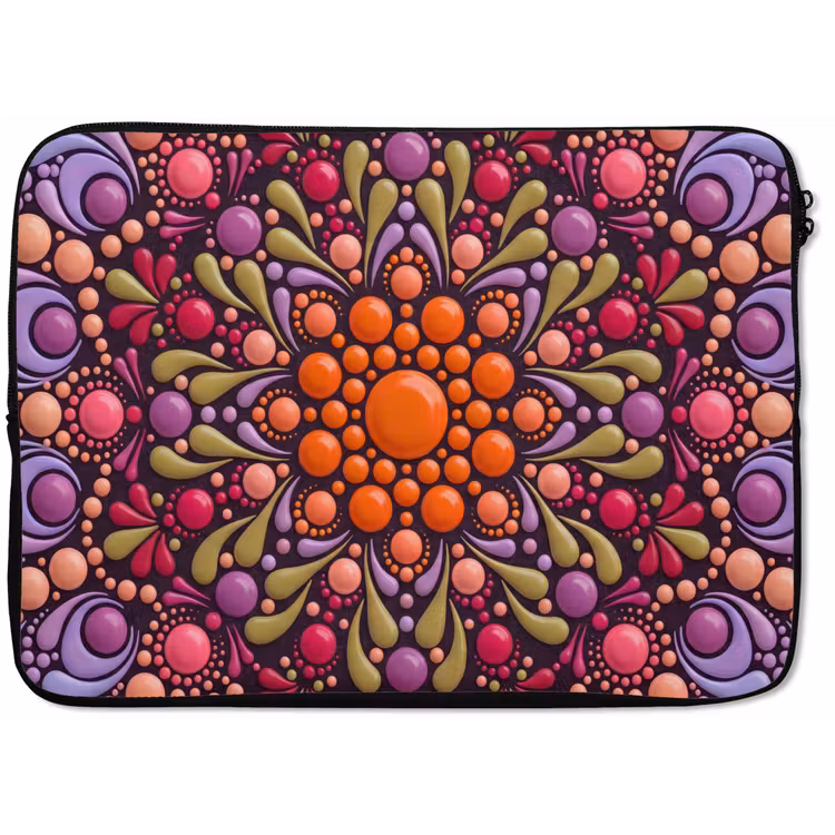 Laptophoes - Patroon - Stippen - Abstract - Modern - Kleurrijk — 1