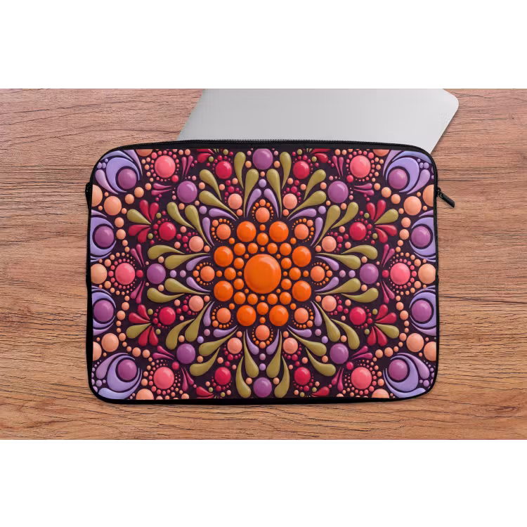Laptophoes - Patroon - Stippen - Abstract - Modern - Kleurrijk — 2