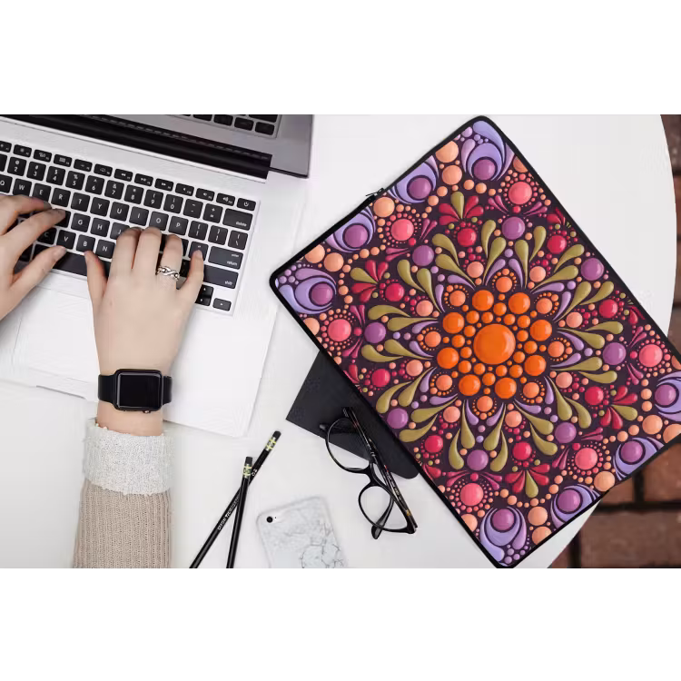 Laptophoes - Patroon - Stippen - Abstract - Modern - Kleurrijk — 3
