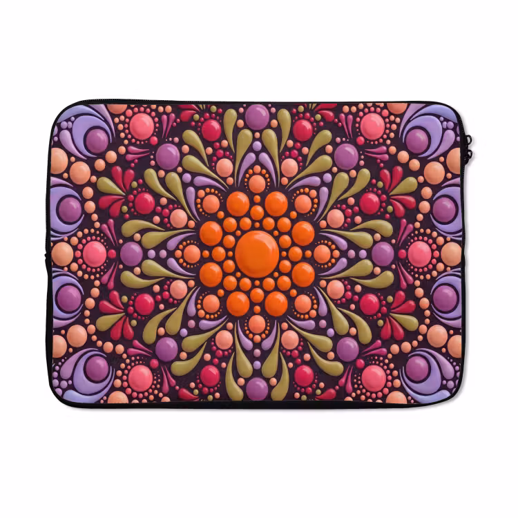 Laptophoes - Patroon - Stippen - Abstract - Modern - Kleurrijk — 5