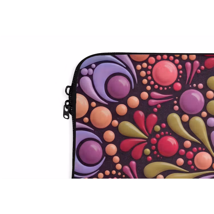 Laptophoes - Patroon - Stippen - Abstract - Modern - Kleurrijk — 6