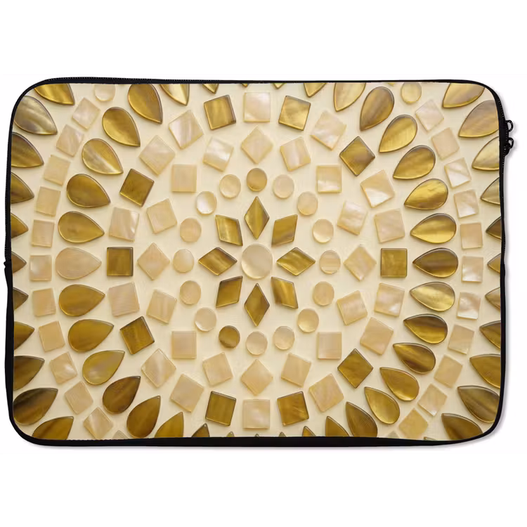 Laptophoes - Patroon - Vormen - Mozaïek - Abstract - Goud — 1