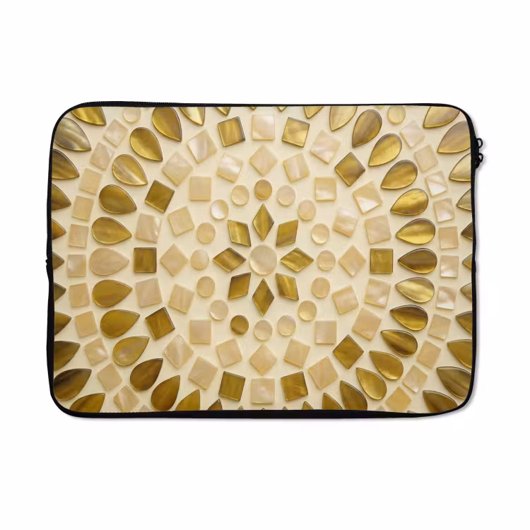 Laptophoes - Patroon - Vormen - Mozaïek - Abstract - Goud — 5