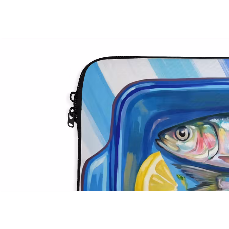 Laptophoes - Vis - Citroen - Kruiden - Eten - Blauw — 6