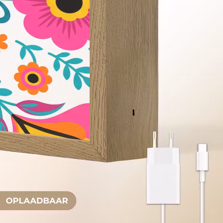 Lightbox - Wandlamp - Bloemen - Vogel - Patroon - Kleurrijk - Modern — 7
