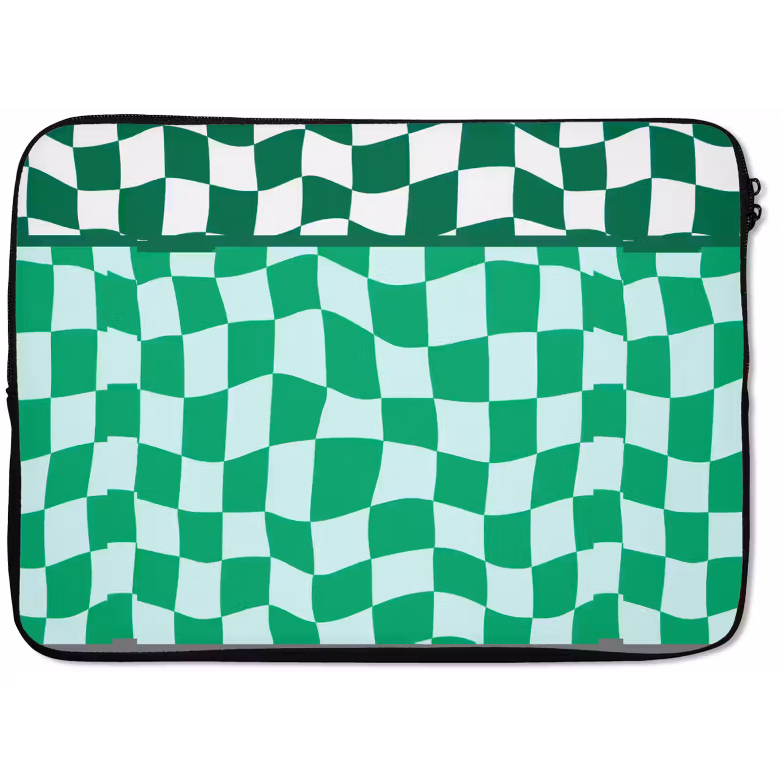 Laptophoes - Schaakbord - Golvend - Groen — 1