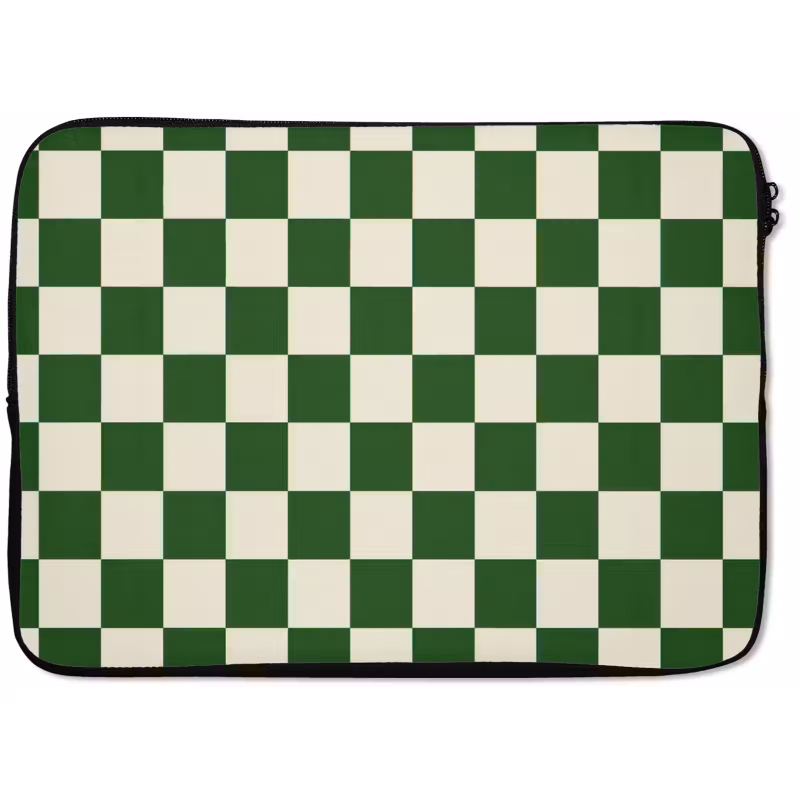 Laptophoes - Schaakbord - Patroon - Groen — 1