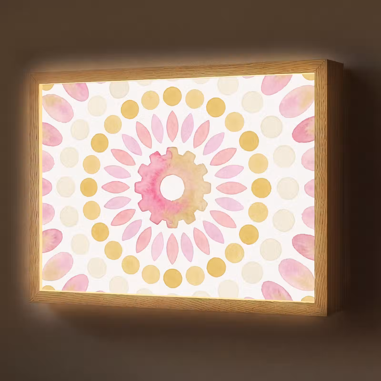 Lightbox - Wandlamp - Abstract - Mandala - Kunst - Modern - Roze — 1