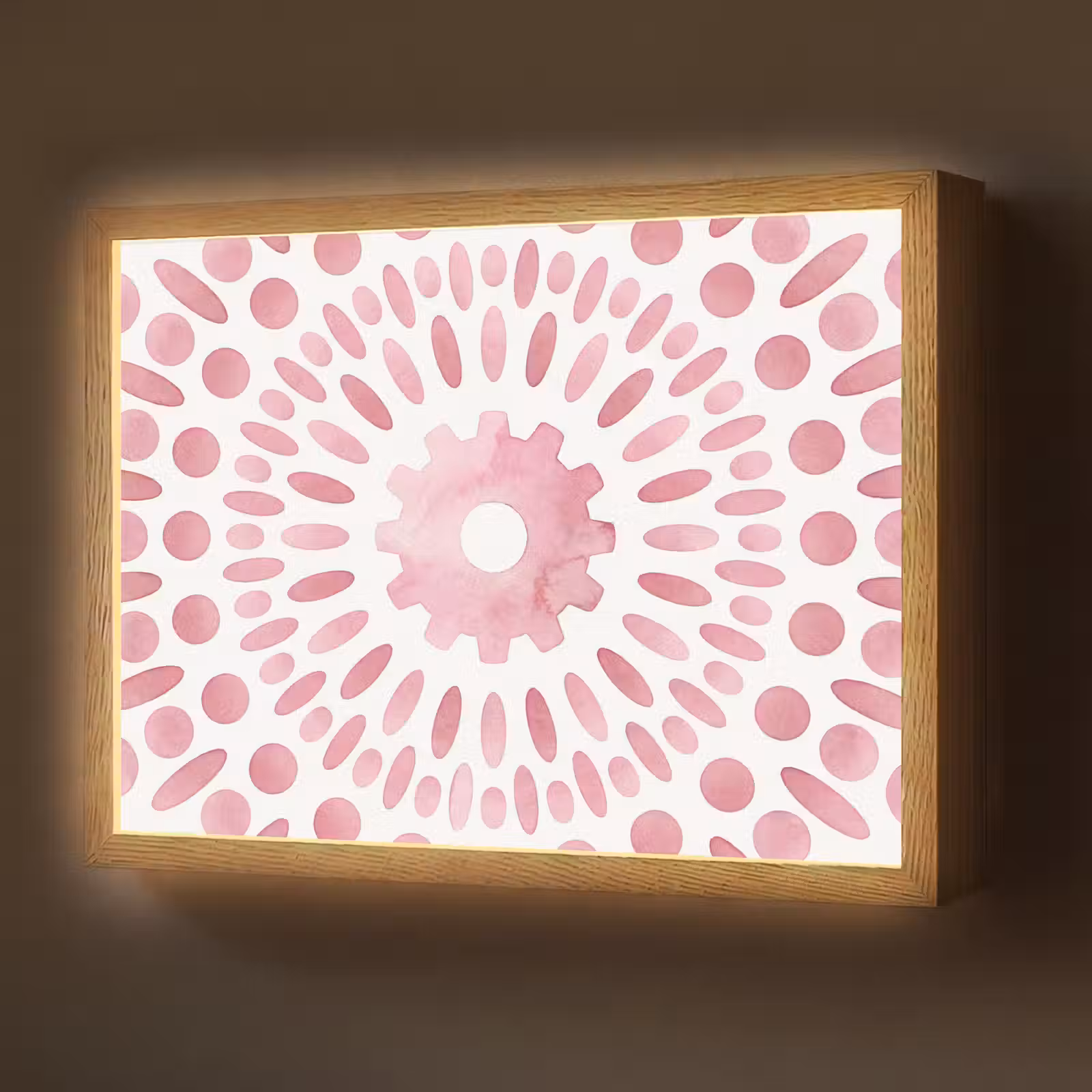 Lightbox - Wandlamp - Abstract - Vormen - Patroon - Aquarel - Roze — 1