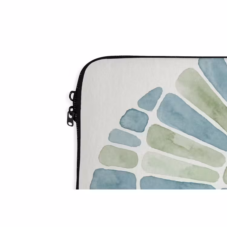 Laptophoes - Abstract - Spiraal - Patroon - Modern - Blauw-Groen — 6
