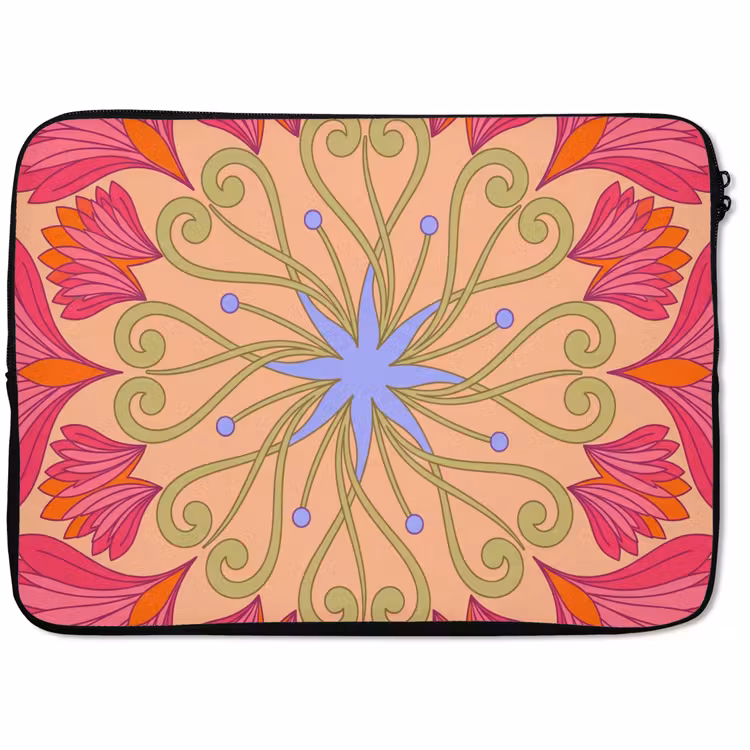 Laptophoes - Bloemen - Patroon - Abstract - Roze - Decoratief — 1