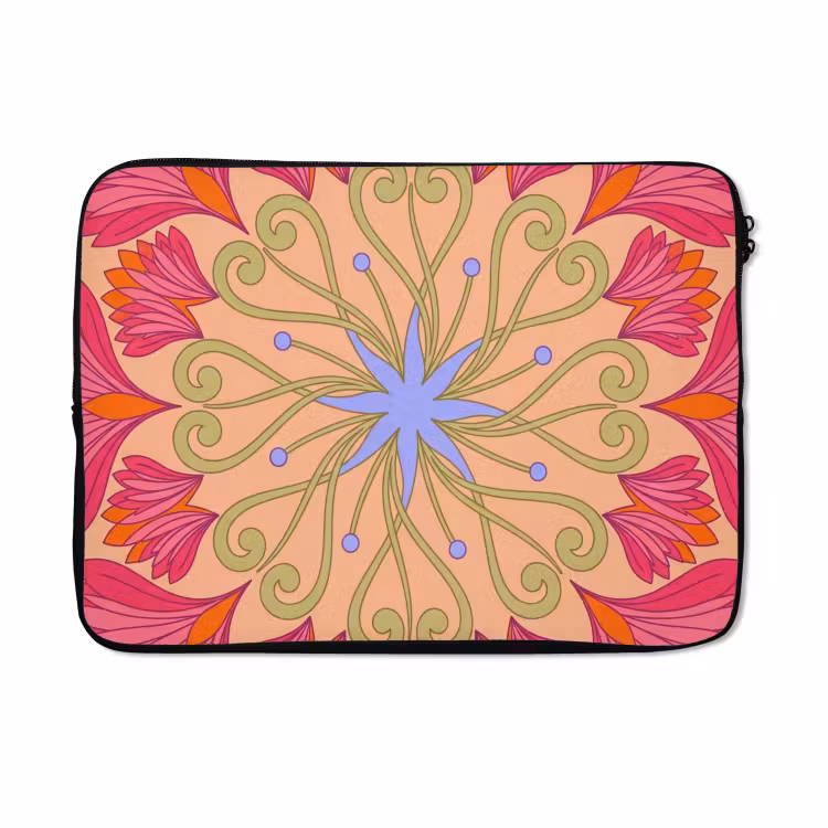 Laptophoes - Bloemen - Patroon - Abstract - Roze - Decoratief — 5