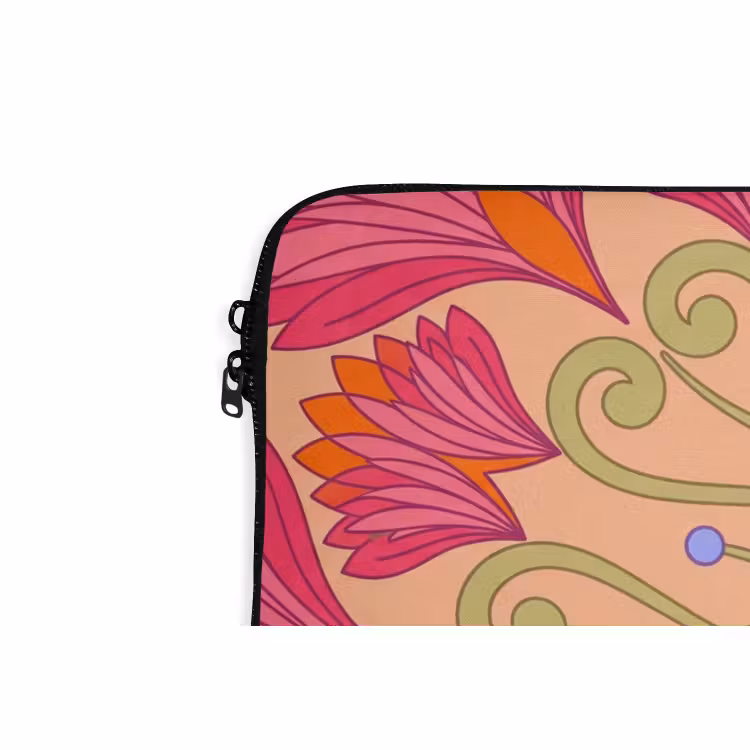 Laptophoes - Bloemen - Patroon - Abstract - Roze - Decoratief — 6