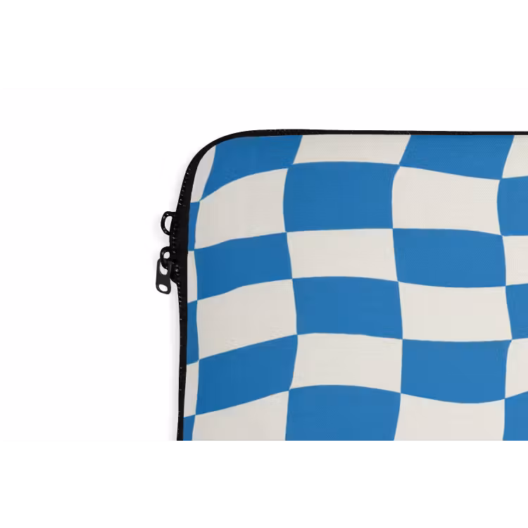 Laptophoes - Golvend - Patroon - Blauw — 6