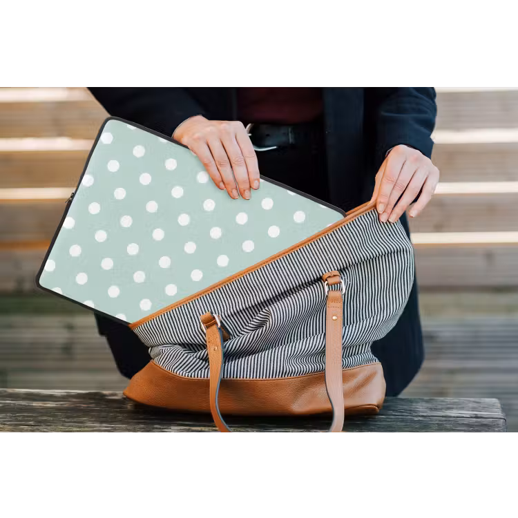Laptophoes - Klassiek - Polka - Groen — 4