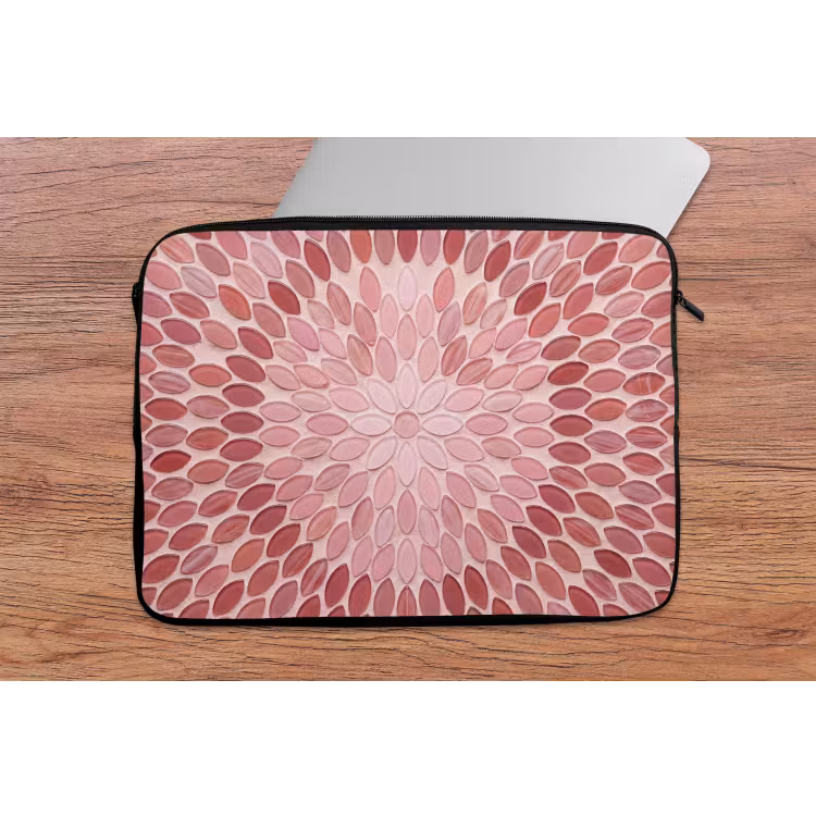 Laptophoes - Patroon - Mozaïek - Ovaal - Abstract - Roze — 2
