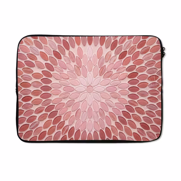 Laptophoes - Patroon - Mozaïek - Ovaal - Abstract - Roze — 5