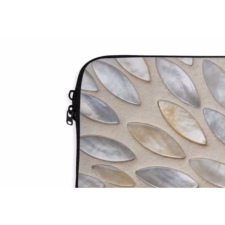 Laptophoes - Patroon - Ovaal - Glanzend - Abstract - Beige — 6