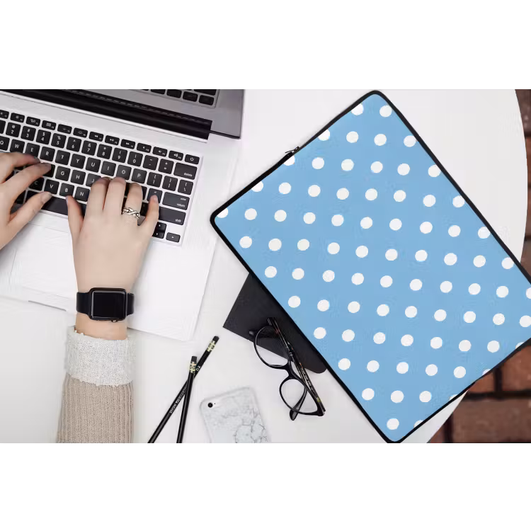Laptophoes - Polka - Dots - Blauw — 3