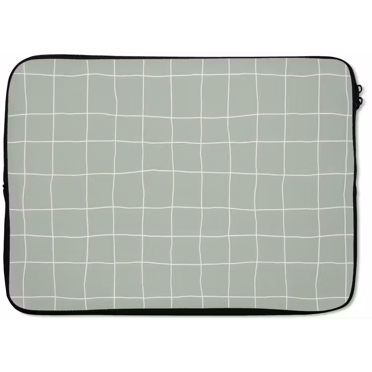 Laptophoes - Ruitpatroon - Golvend - Groen — 1