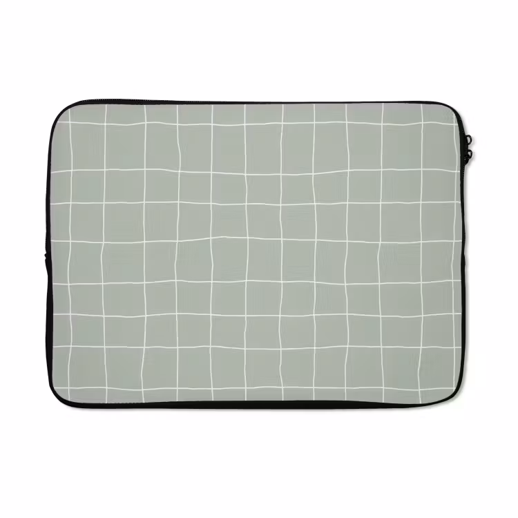 Laptophoes - Ruitpatroon - Golvend - Groen — 5