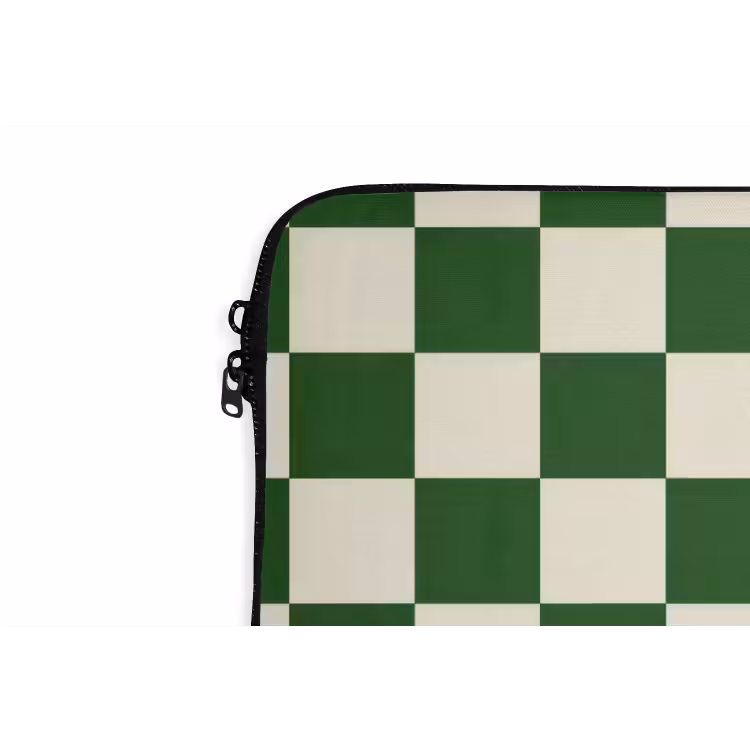 Laptophoes - Schaakbord - Patroon - Groen — 6