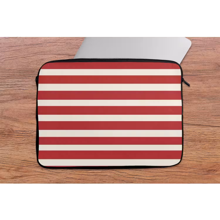 Laptophoes - Strepen - Patroon - Rood — 2