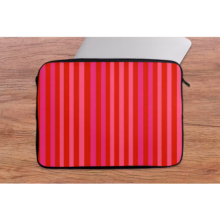 Laptophoes - Verticaal - Strepen - Roze — 2