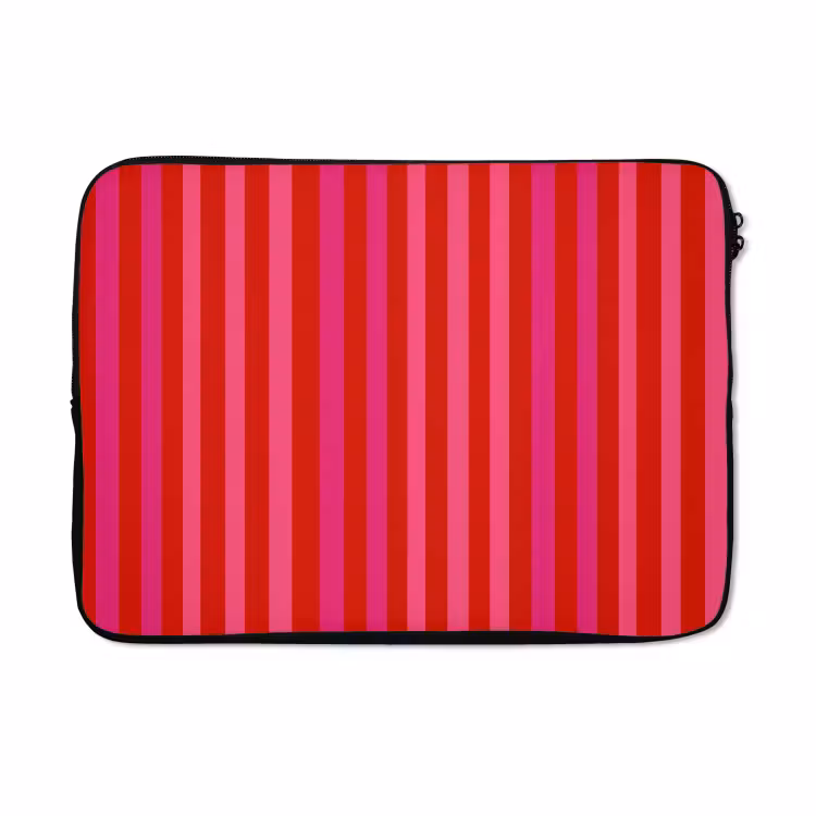 Laptophoes - Verticaal - Strepen - Roze — 5