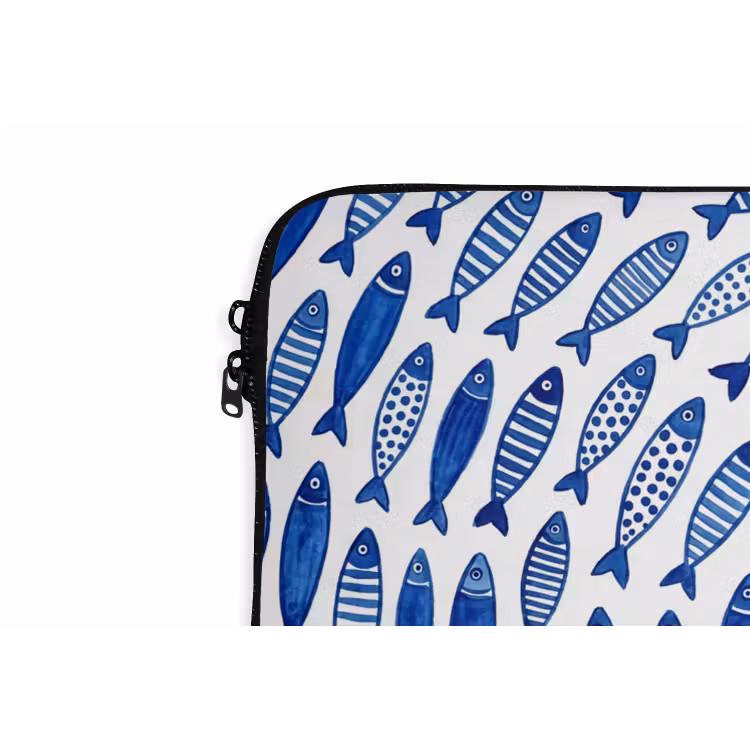 Laptophoes - Vis - Patroon - Onderwater - Abstract - Blauw — 6