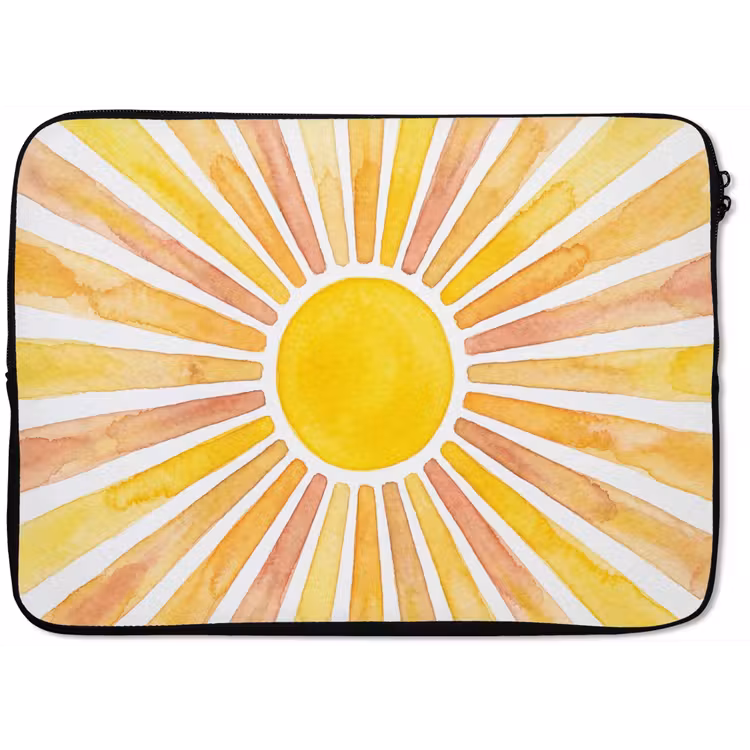 Laptophoes - Zon - Stralen - Aquarel - Geel - Abstract — 1